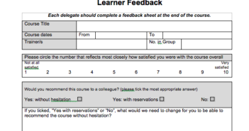 Free Learner Feedback Template in MS Word